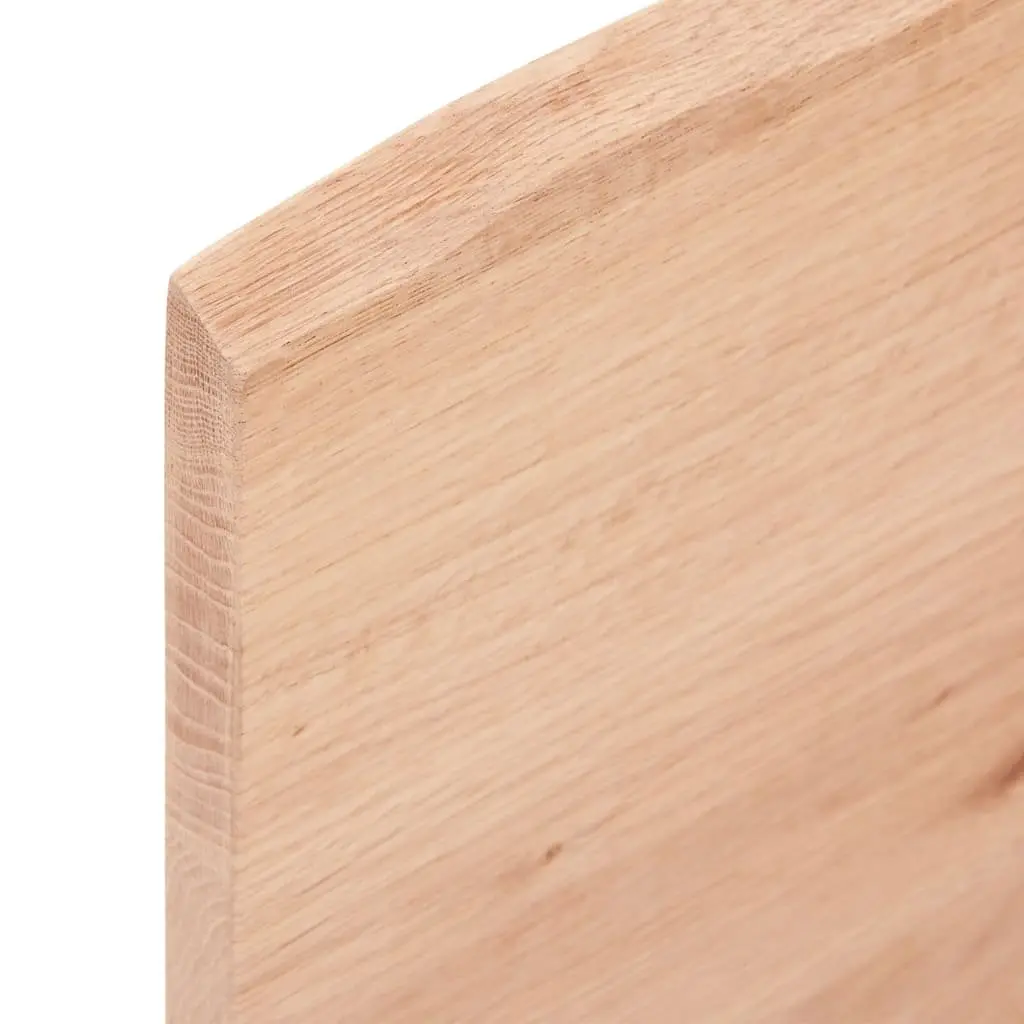 Solid Oak Wood Table Top Live Edge 100x50cm Brown