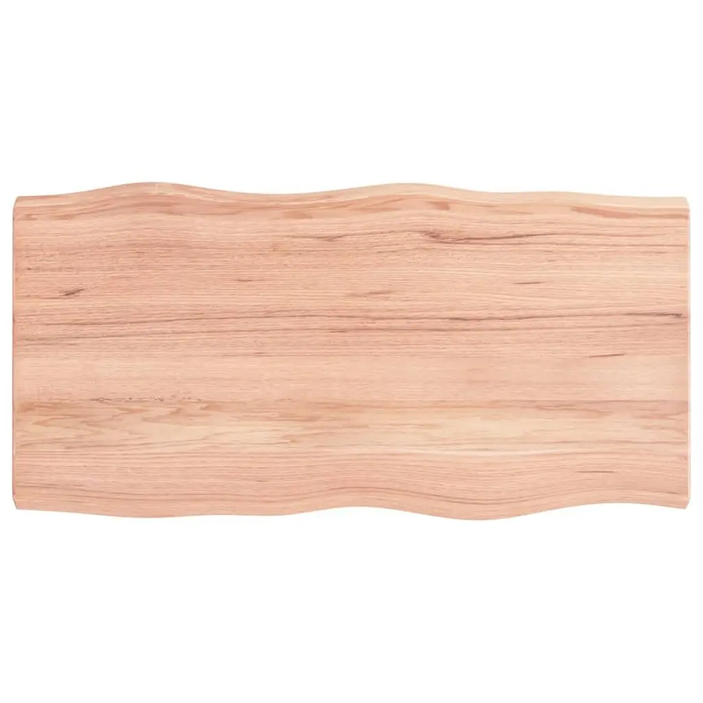 Solid Oak Wood Tabletop with Live Edge 100x50cm