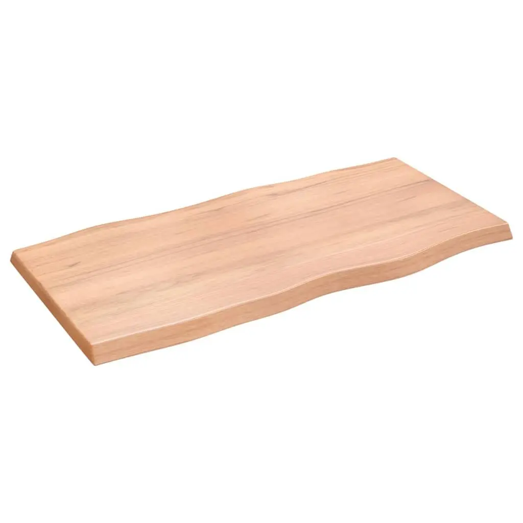 Solid Oak Wood Tabletop with Live Edge 100x50cm