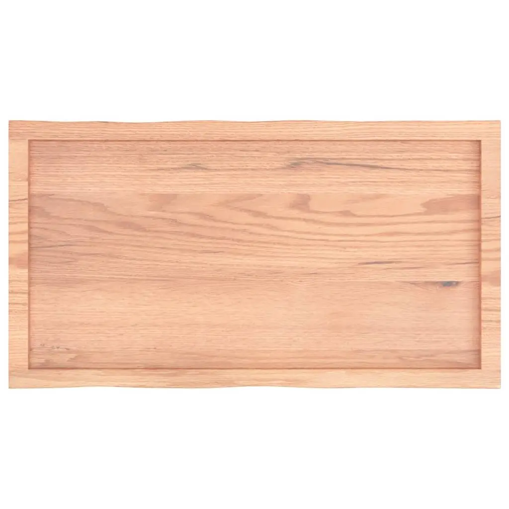 Solid Oak Wood Tabletop with Live Edge 100x50cm