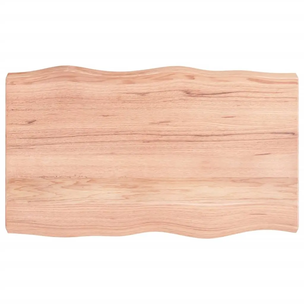 Oak Tabletop Replacement Live Edge Brown 100cm x 60cm Solid Wood for DIY Use