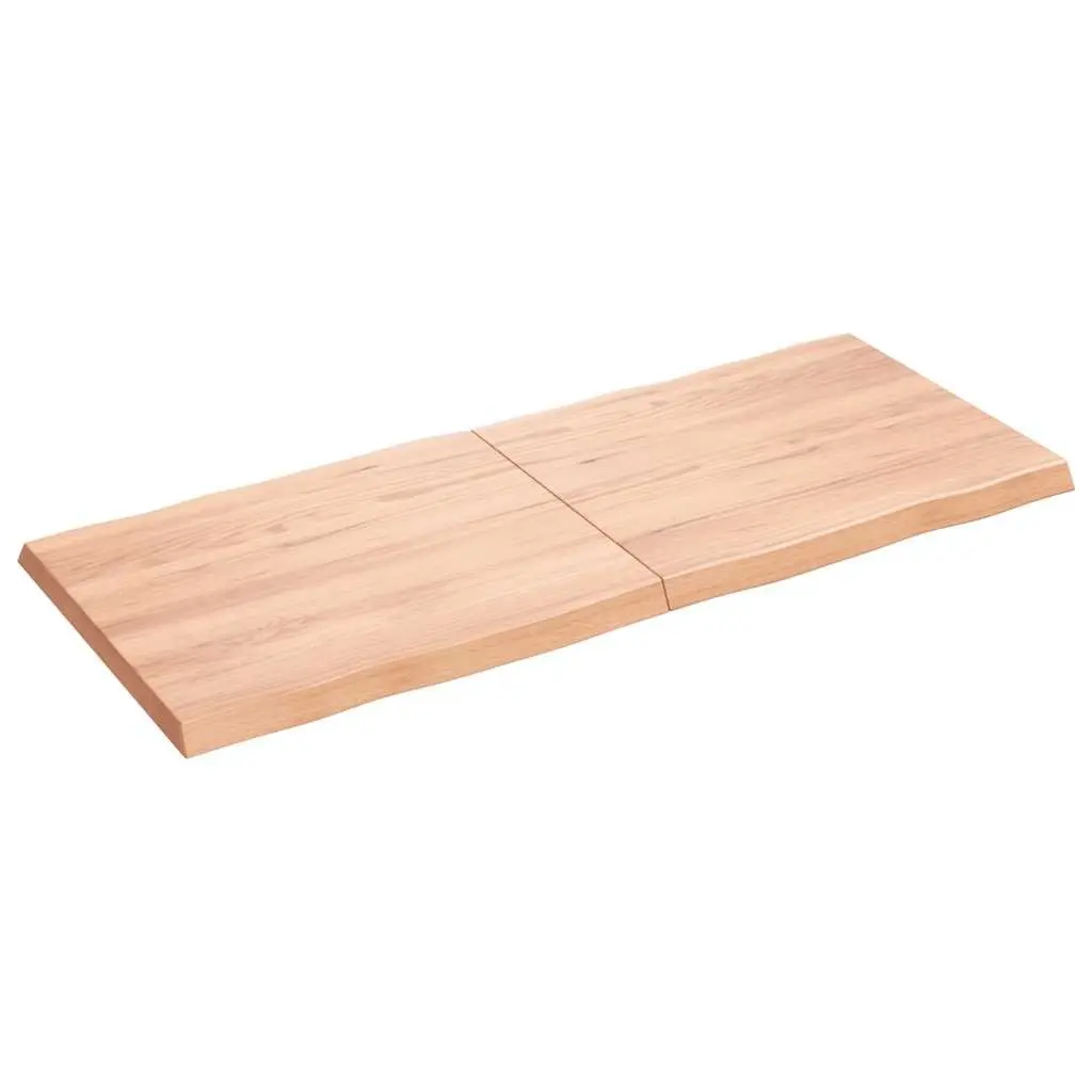 Solid Oak Wood Table Top Live Edge Folding 120x50cm Light Brown Handmade