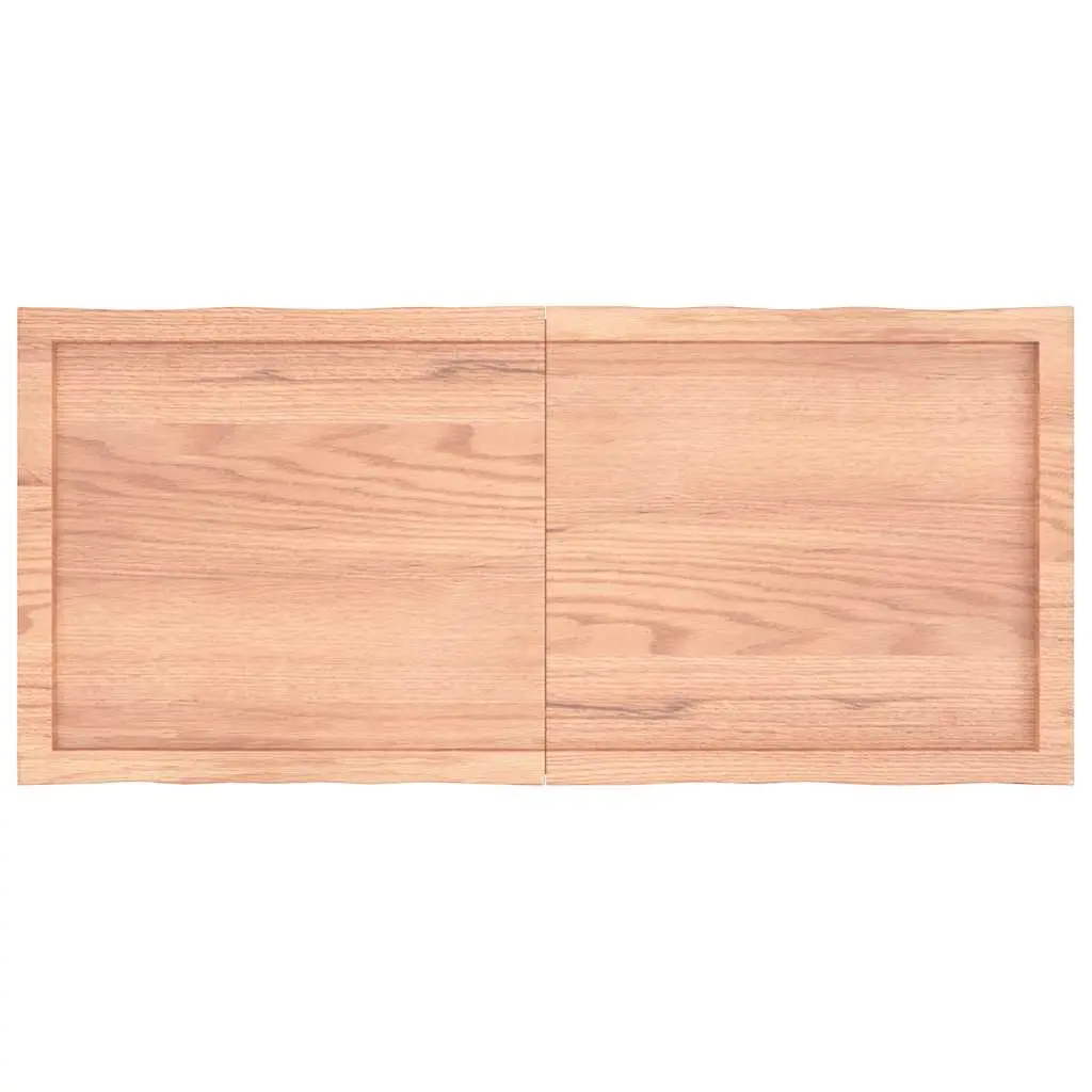 Solid Oak Wood Table Top Live Edge Folding 120x50cm Light Brown Handmade