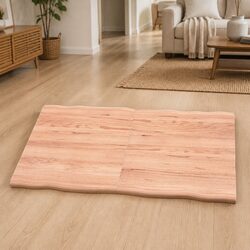 Versatile Solid Oak Table Top with Natural Live Edge 120x60cm
