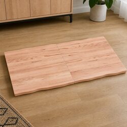 Foldable Solid Oak Wood Table Top with Live Edge Design
