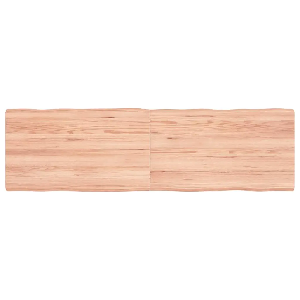 Wooden Table Top Brown 140x40cm Live Edge Solid Oak Foldable