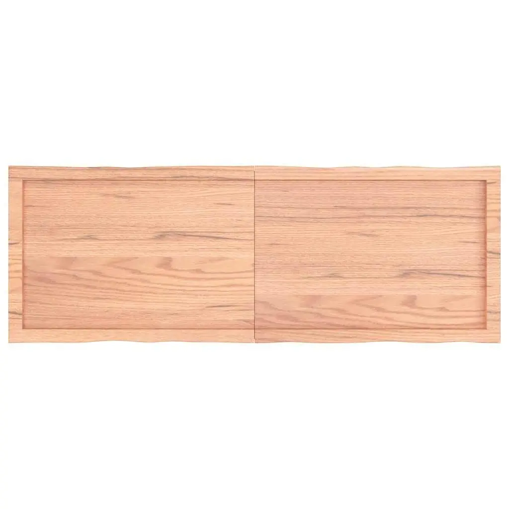 Wooden Table Top Light Brown Live Edge Solid Oak 140x50cm Folding Replacement