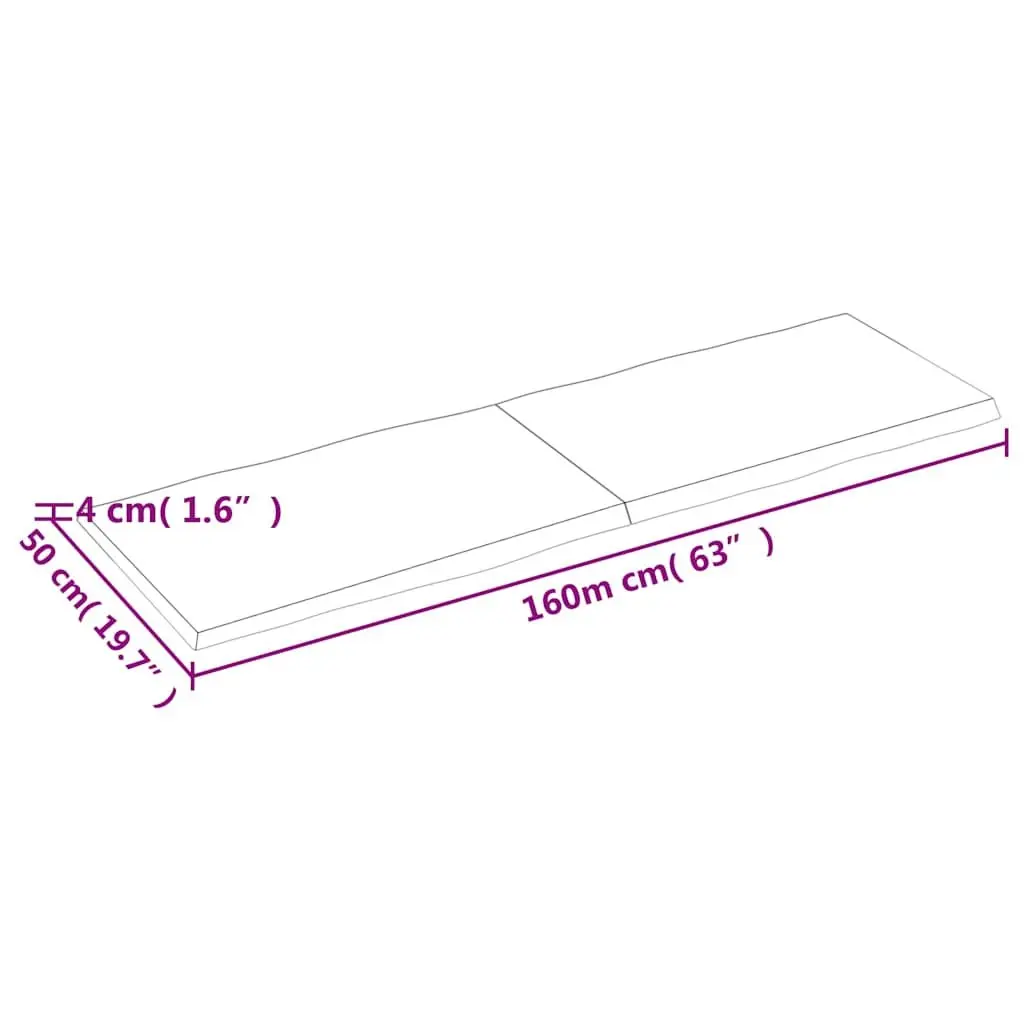 Solid Wood Table Top Brown 160x50cm Foldable