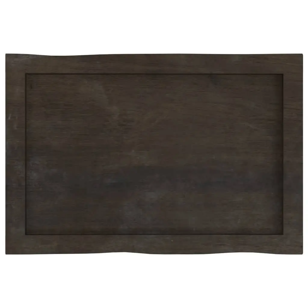 Solid Oak Table Top 60x40cm with Dark Brown Finish