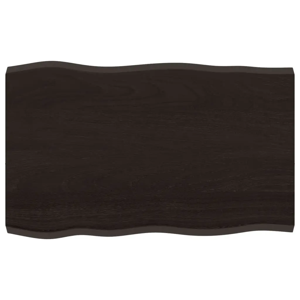 Dark Brown Solid Oak Table Top 80x50cm