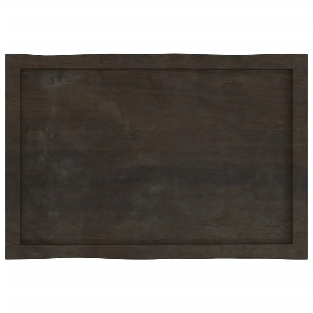 Dark Brown Solid Oak Table Top 80x50cm