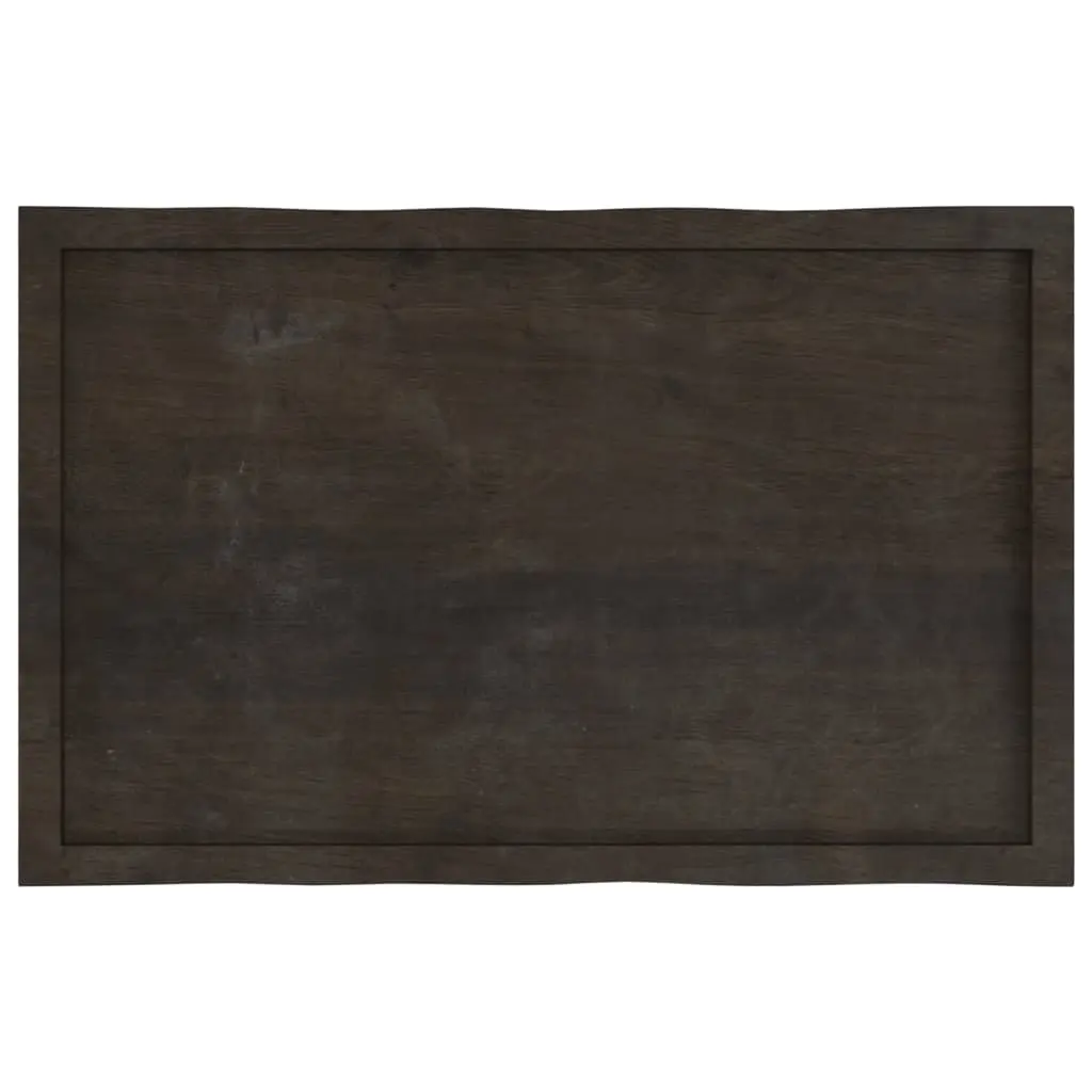 Wooden Table Top Replacement Dark Brown Solid Oak Live Edge 100x60cm