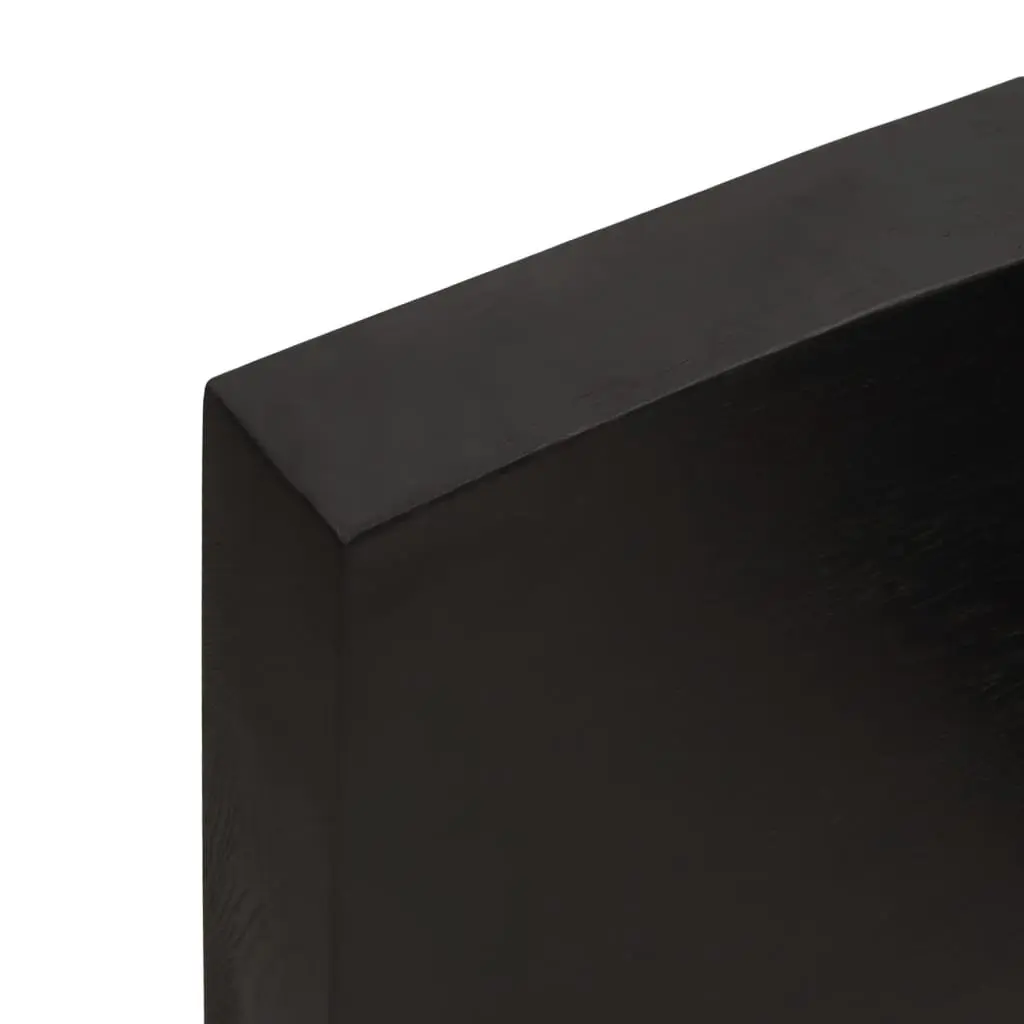 Wooden Table Top Replacement Dark Brown Solid Oak Live Edge 100x60cm