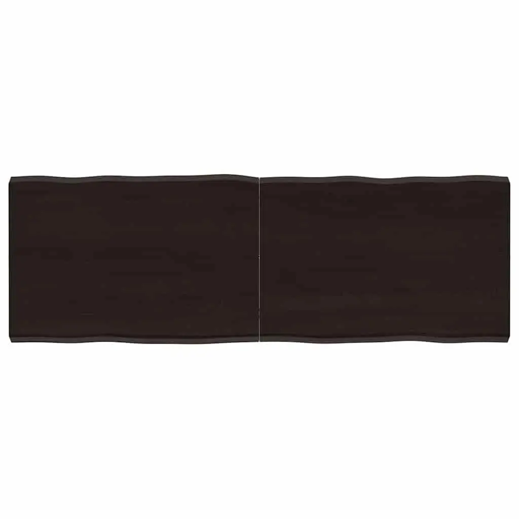 Solid Oak Wood Table Top Dark Brown Live Edge 120x40cm Foldable Replacement