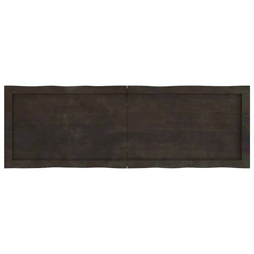 Solid Oak Wood Table Top Dark Brown Live Edge 120x40cm Foldable Replacement