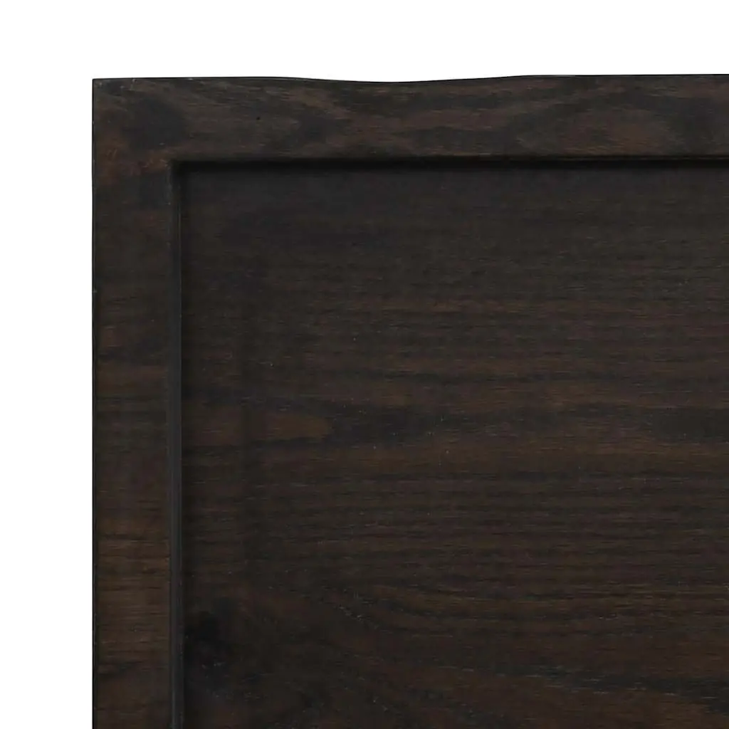 Solid Oak Wood Table Top Dark Brown Live Edge 120x40cm Foldable Replacement