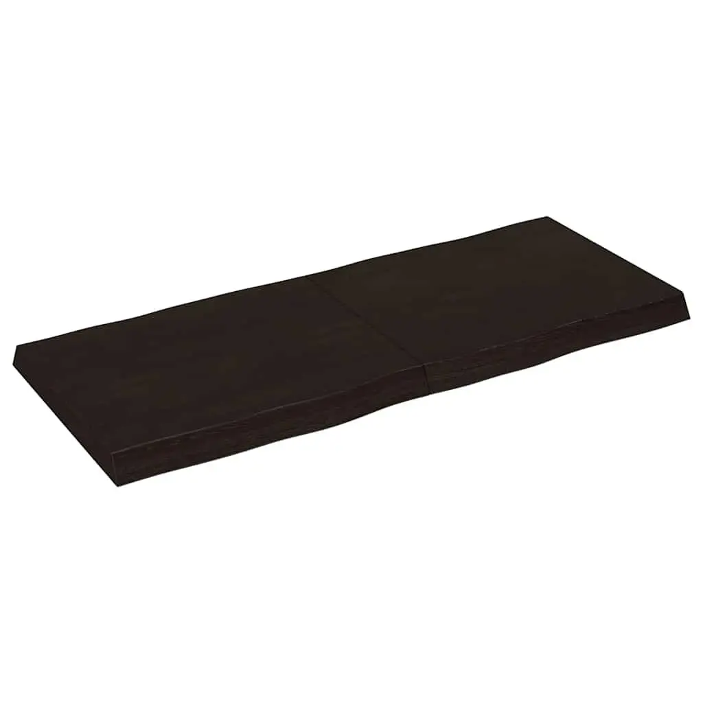 Wooden Table Top Dark Brown 120x50cm Solid Oak Live Edge Treated Foldable