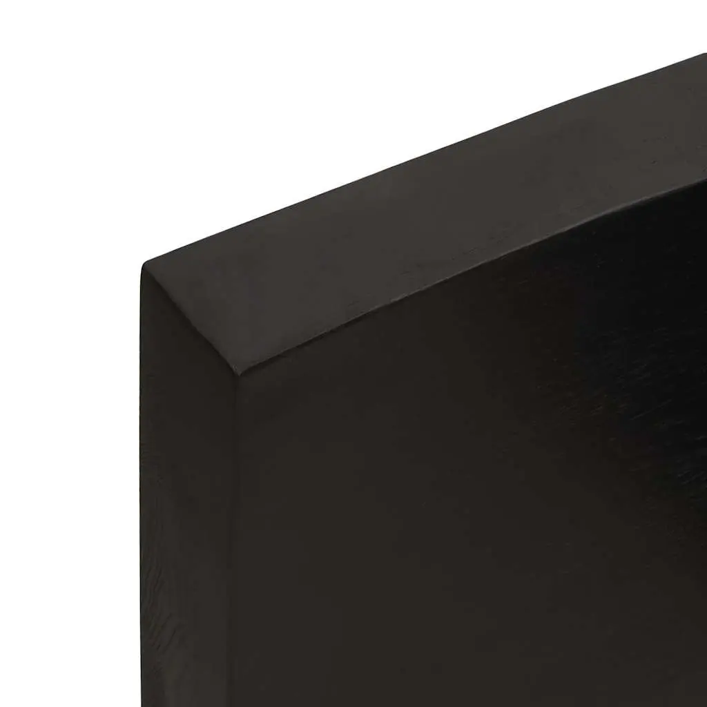 Wooden Table Top Dark Brown 120x50cm Solid Oak Live Edge Treated Foldable