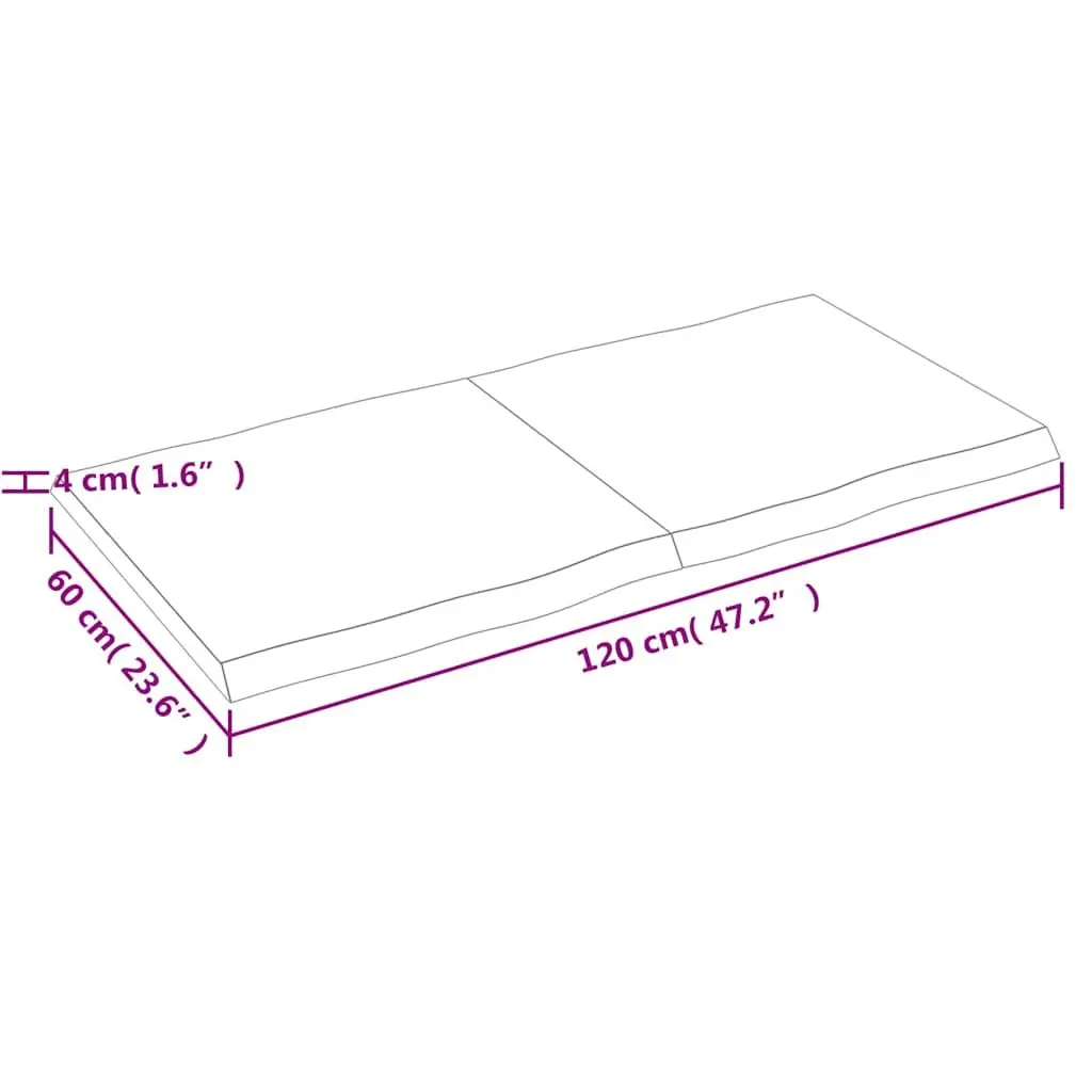 Dark Brown Wooden Table Top 120x60cm