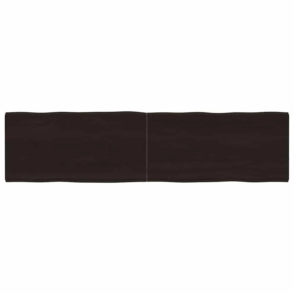 Solid Oak Wood Table Top Replacement 160x40cm Dark Brown Live Edge Foldable