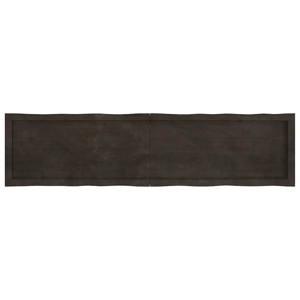 Solid Oak Wood Table Top Replacement 160x40cm Dark Brown Live Edge Foldable