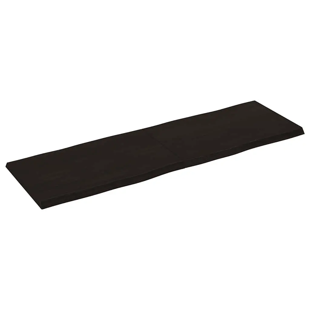 Wooden Table Top Dark Brown Live Edge 160 x 50 cm Foldable Solid Oak Replacement