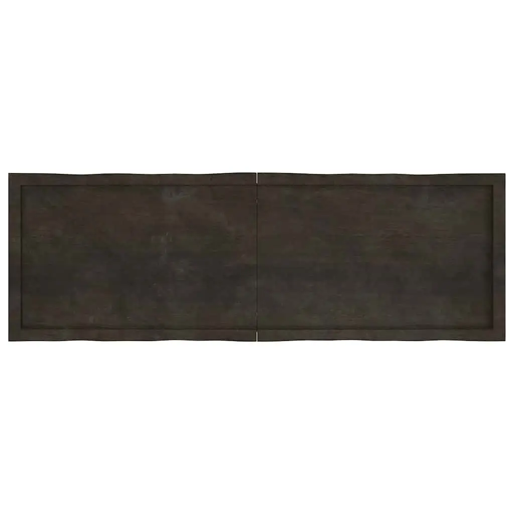 Wooden Table Top Dark Brown Live Edge 160 x 50 cm Foldable Solid Oak Replacement