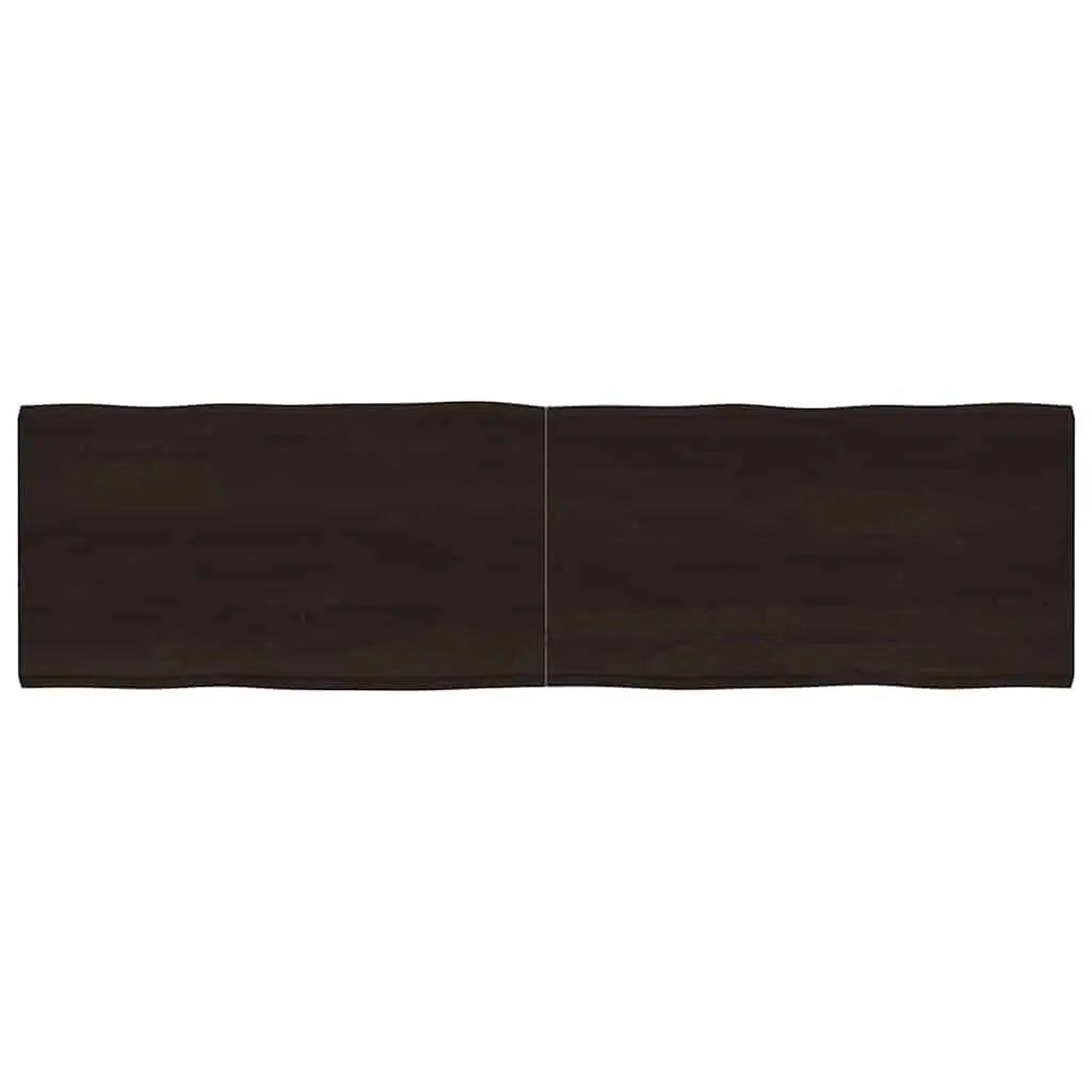Wooden Table Top Dark Brown 180x50cm Solid Oak Live Edge Foldable