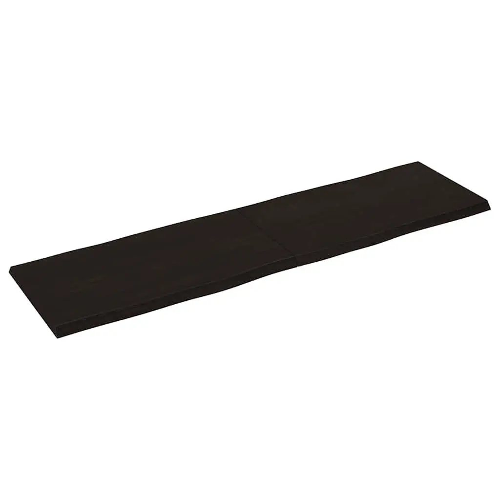 Wooden Table Top Dark Brown 180x50cm Solid Oak Live Edge Foldable