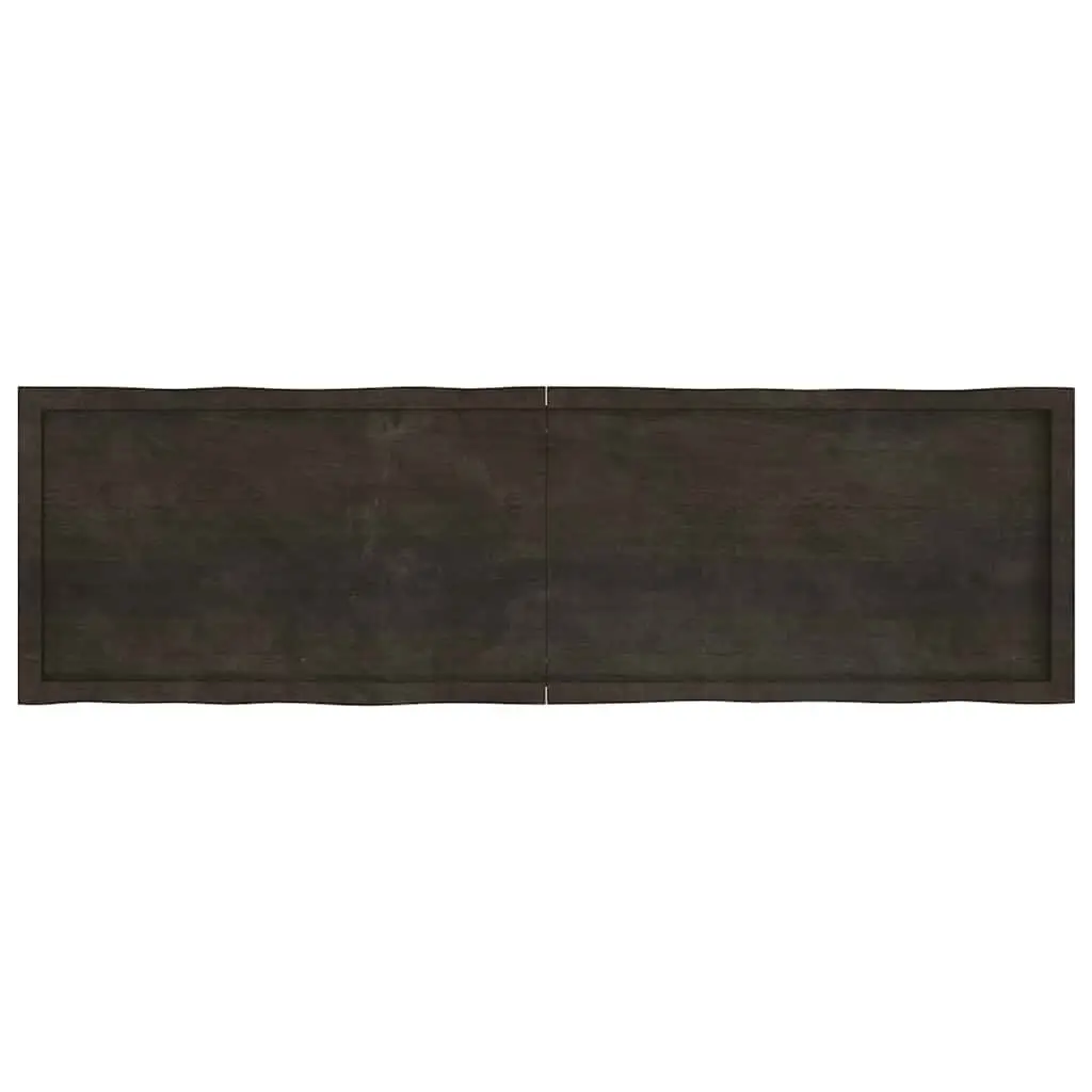 Wooden Table Top Dark Brown 180x50cm Solid Oak Live Edge Foldable