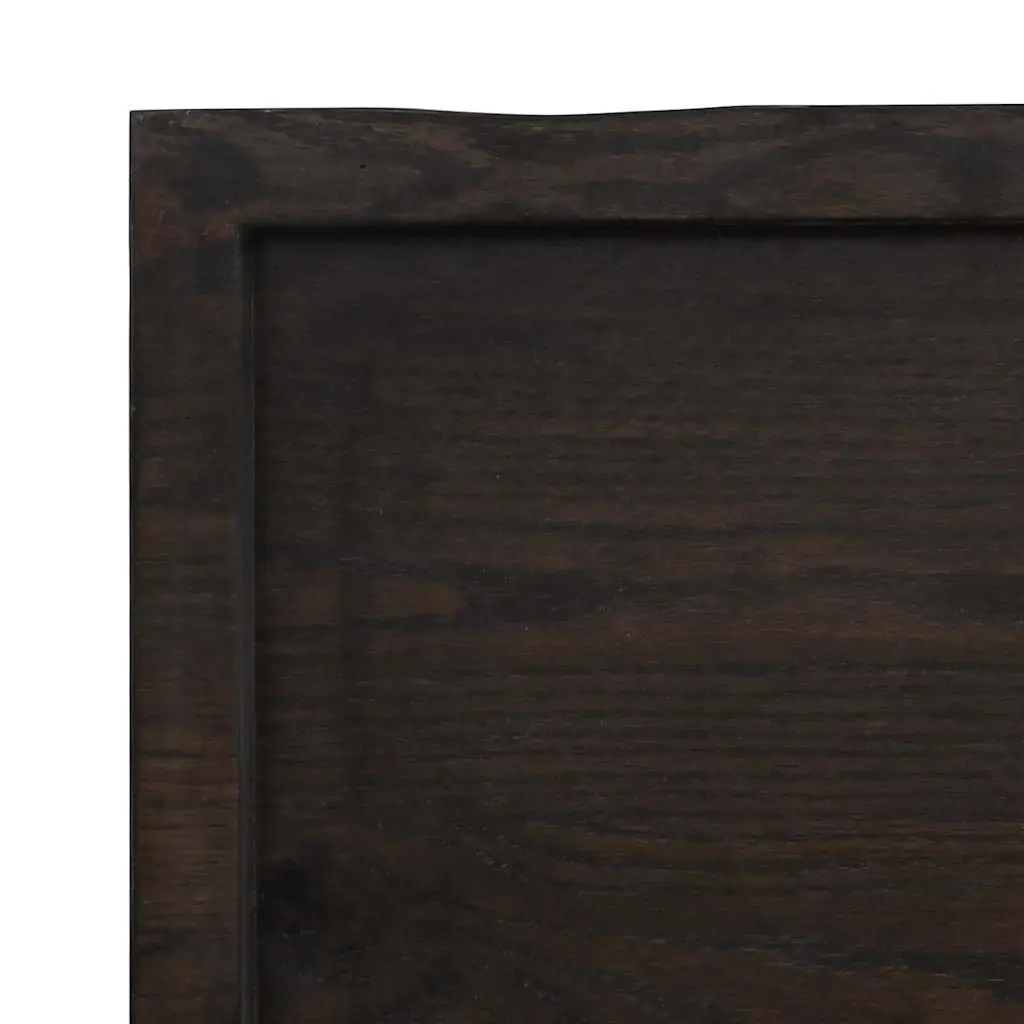 Wooden Table Top Dark Brown 180x50cm Solid Oak Live Edge Foldable