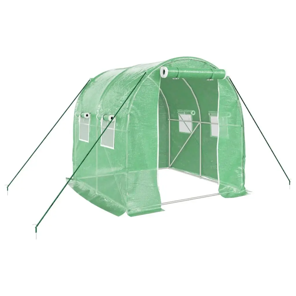 Greenhouse Steel Frame Garden Plant House 2x2x2m Green