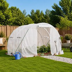 Reliable Greenhouse with Steel Frame White 6 m²