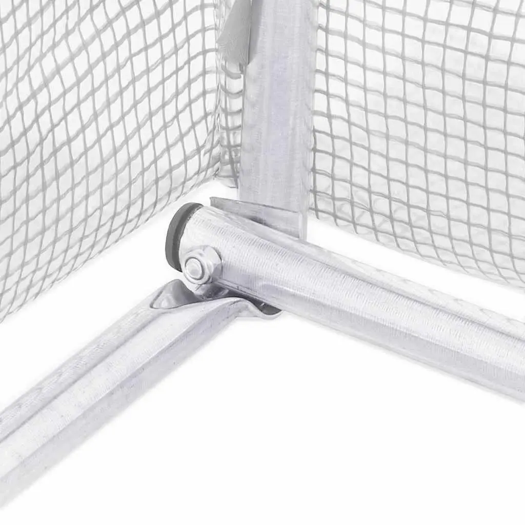 White Greenhouse PE Cover 3x2x2m Steel Frame Roll-up Door Garden Structure