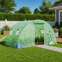 Reliable 8m² Greenhouse with Steel Frame and PE Cover