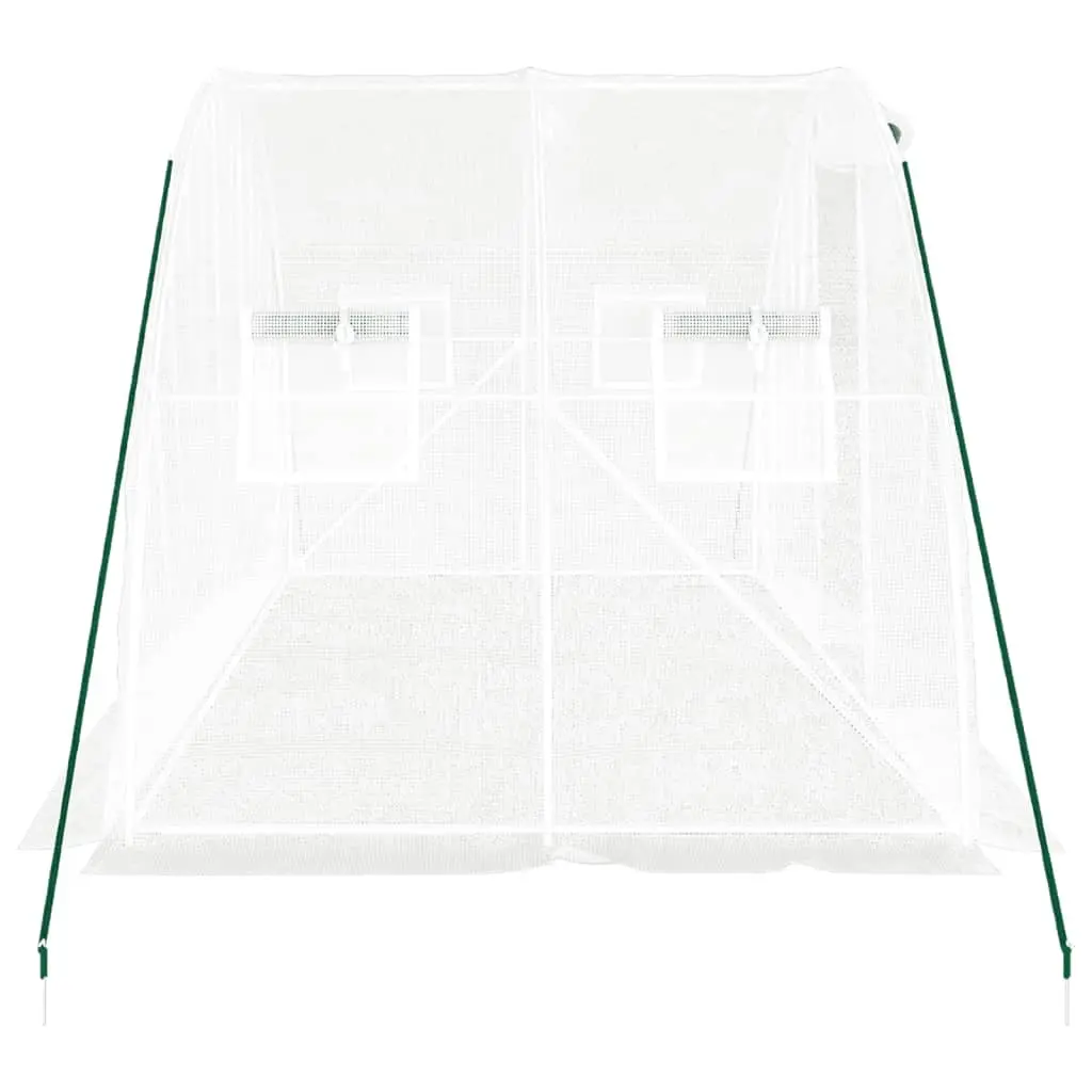 Greenhouse Steel Frame Garden Plant House 4x2x2 m White 8 m²