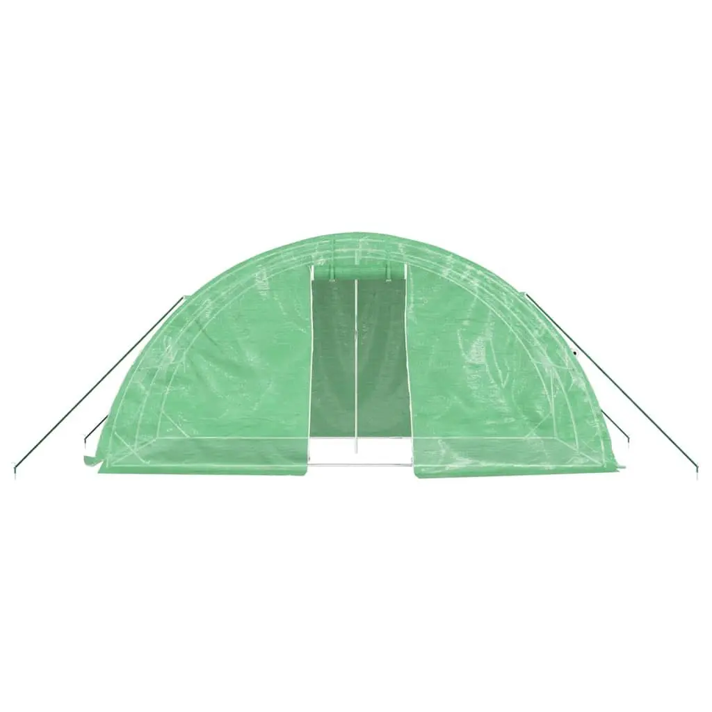 Greenhouse 10m² PE Cover Steel Frame Garden Plant House 5x2x2.3m Green