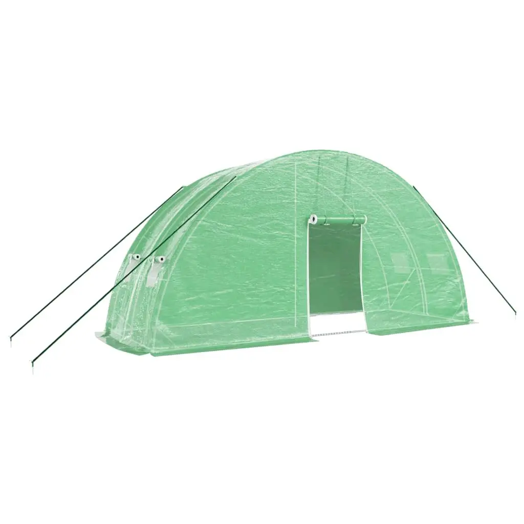 Greenhouse 6x2x2.85m PE Cover Steel Frame Garden Plant House 12m² Green