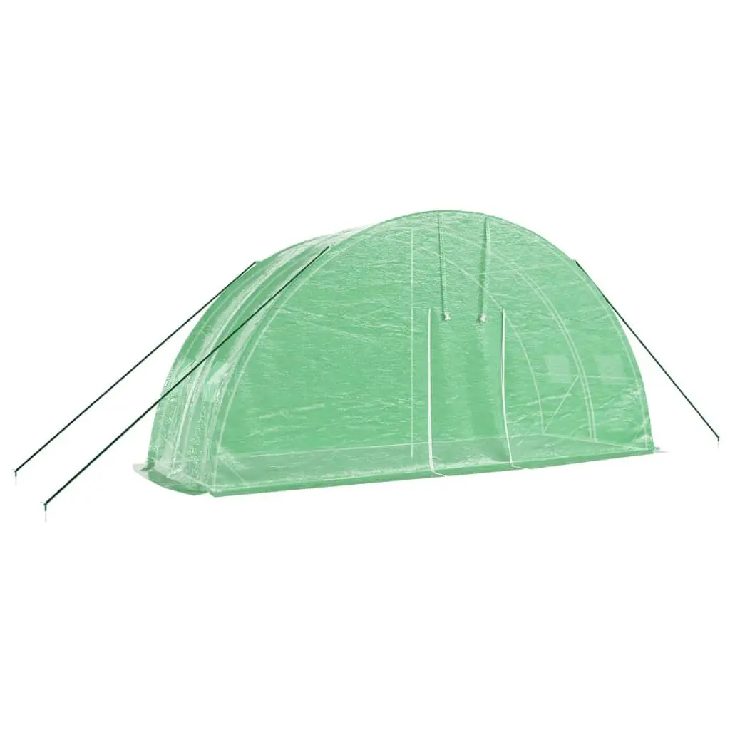 Greenhouse 6x2x2.85m PE Cover Steel Frame Garden Plant House 12m² Green