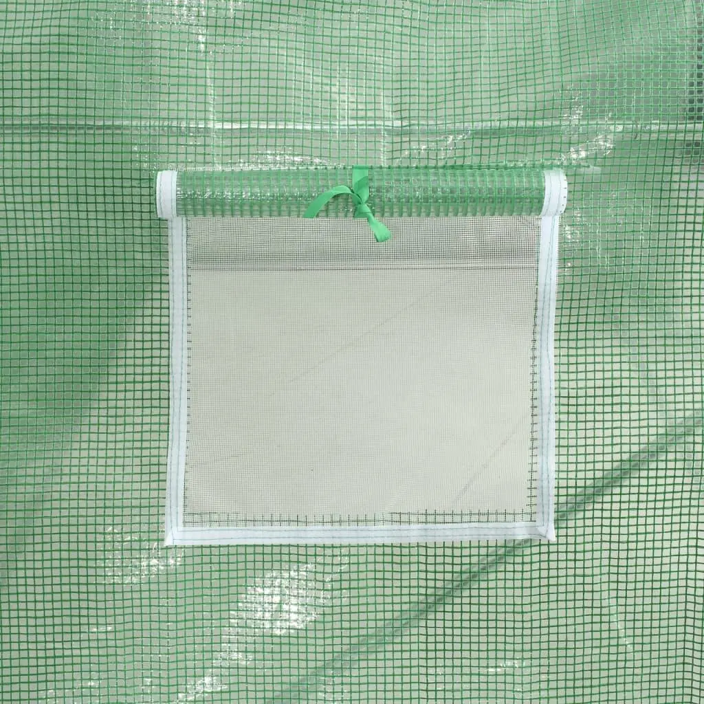 Greenhouse 6x2x2.85m PE Cover Steel Frame Garden Plant House 12m² Green