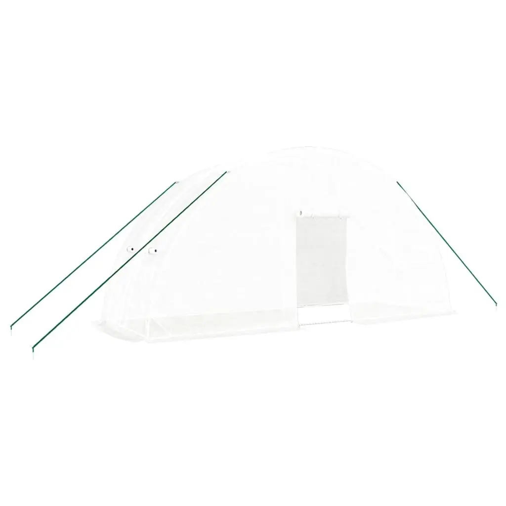 Greenhouse 12m² Steel Frame PE Cover 6x2x2.85m White