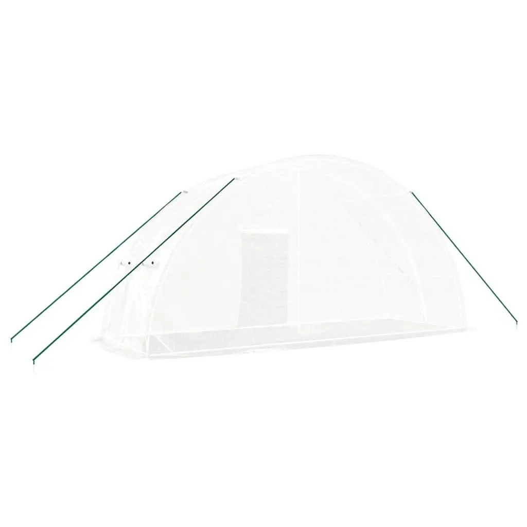 Greenhouse 12m² Steel Frame PE Cover 6x2x2.85m White