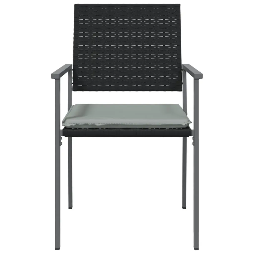 Black Rattan Chairs Set of 2