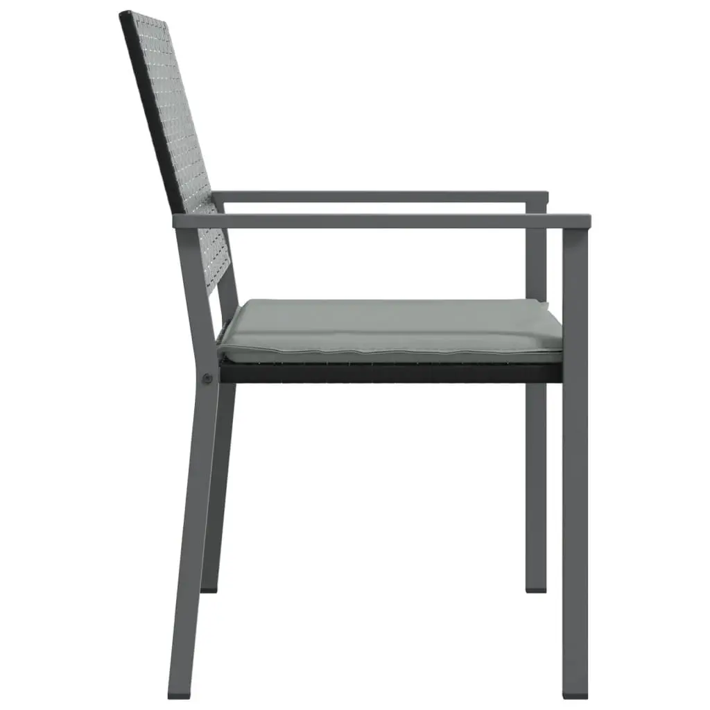 Black Rattan Chairs Set of 2