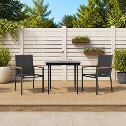 Comfortable and Stylish Black Garden Chairs - 2 pcs