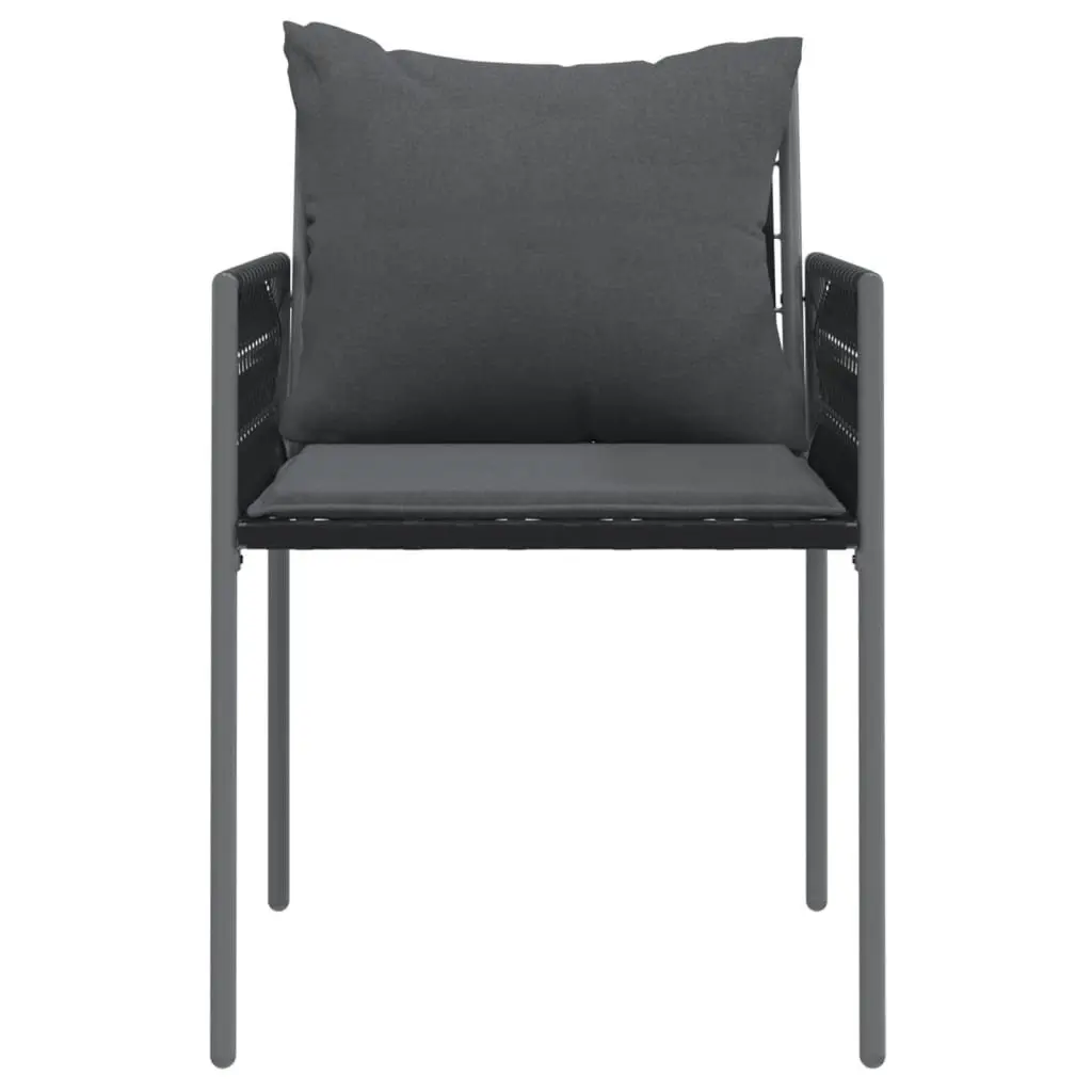 Outdoor Chairs Garden Seating 2 Pieces Black Poly Rattan