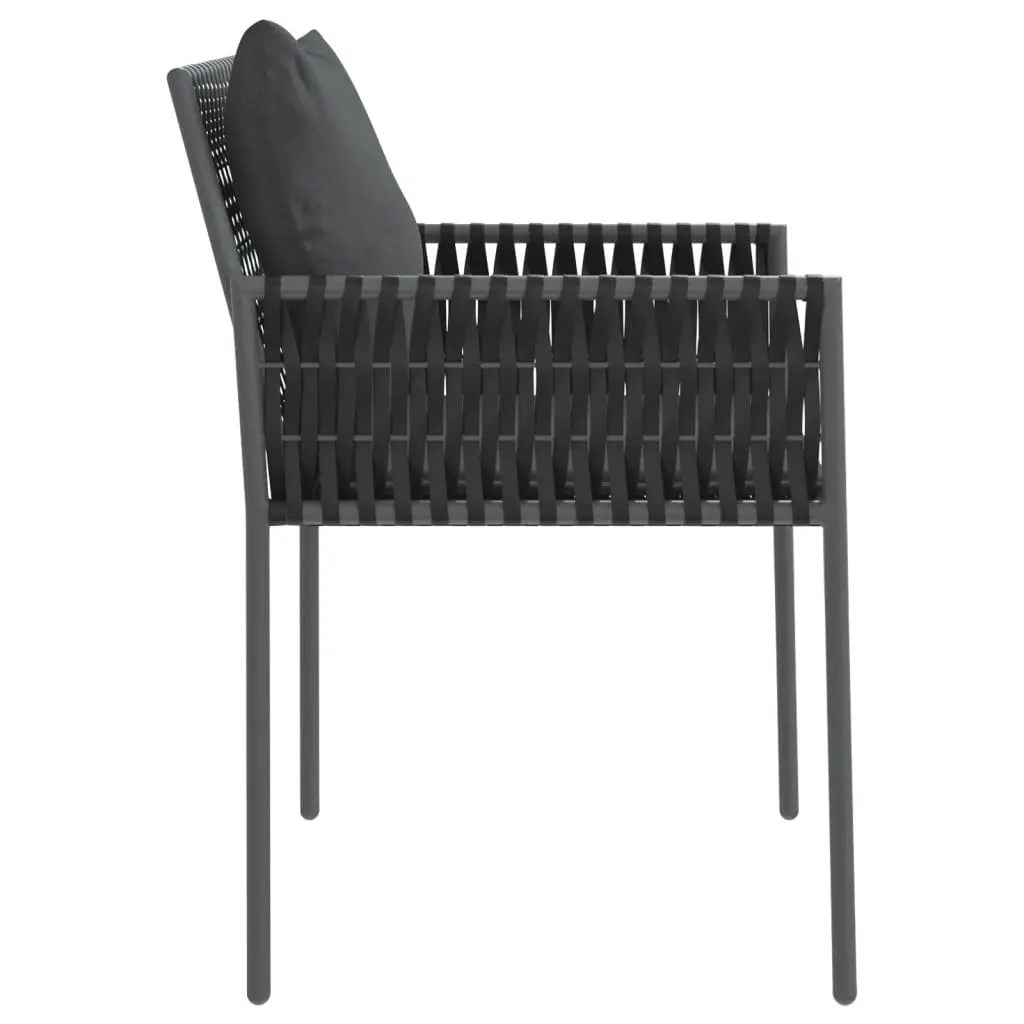 Outdoor Chairs Garden Seating 2 Pieces Black Poly Rattan