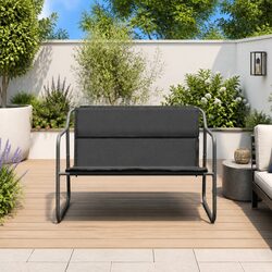 Reliable 2-Seater Garden Bench with Cushion for Outdoors