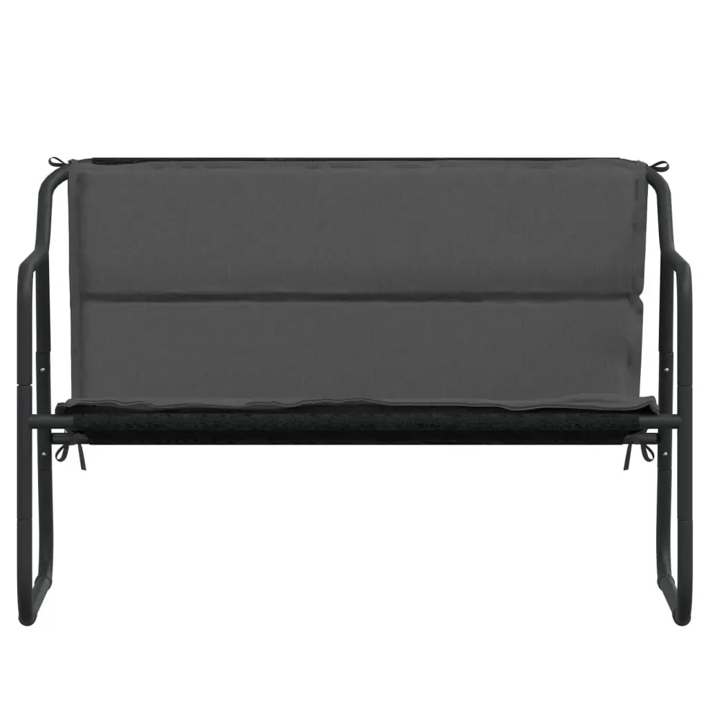Garden Bench 2-Seater Outdoor Seating Anthracite Steel Frame with Cushion