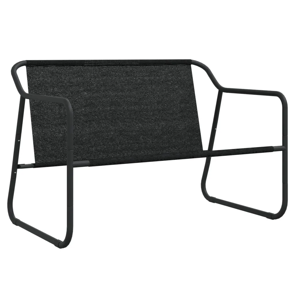 Garden Bench 2-Seater Outdoor Seating Anthracite Steel Frame with Cushion